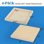 Unfinished Birch Wood Canvas Panels Kit, 4 Pack of 8x8’’ Studio 3/4’’ Deep Cr...