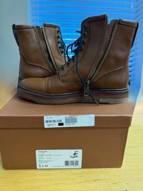 Coach Men’s Henry Boots (Q6194) BROWN 8.5 NEW IN BOX  SIDE ZIP - Image 2 of 4