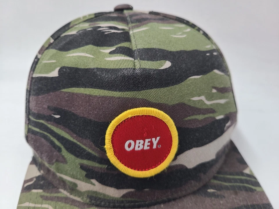 Gorra Obey Camuflada Snapback Skateboard Skate Surf Papá Hombres Mujeres Verde Negro Marrón Foto 4 de 4