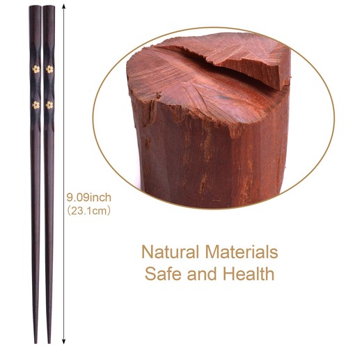 5 Pairs Chopsticks Wooden, Reusable Chop sticks, Non-slip Japanese Style gift... - Picture 3 of 6