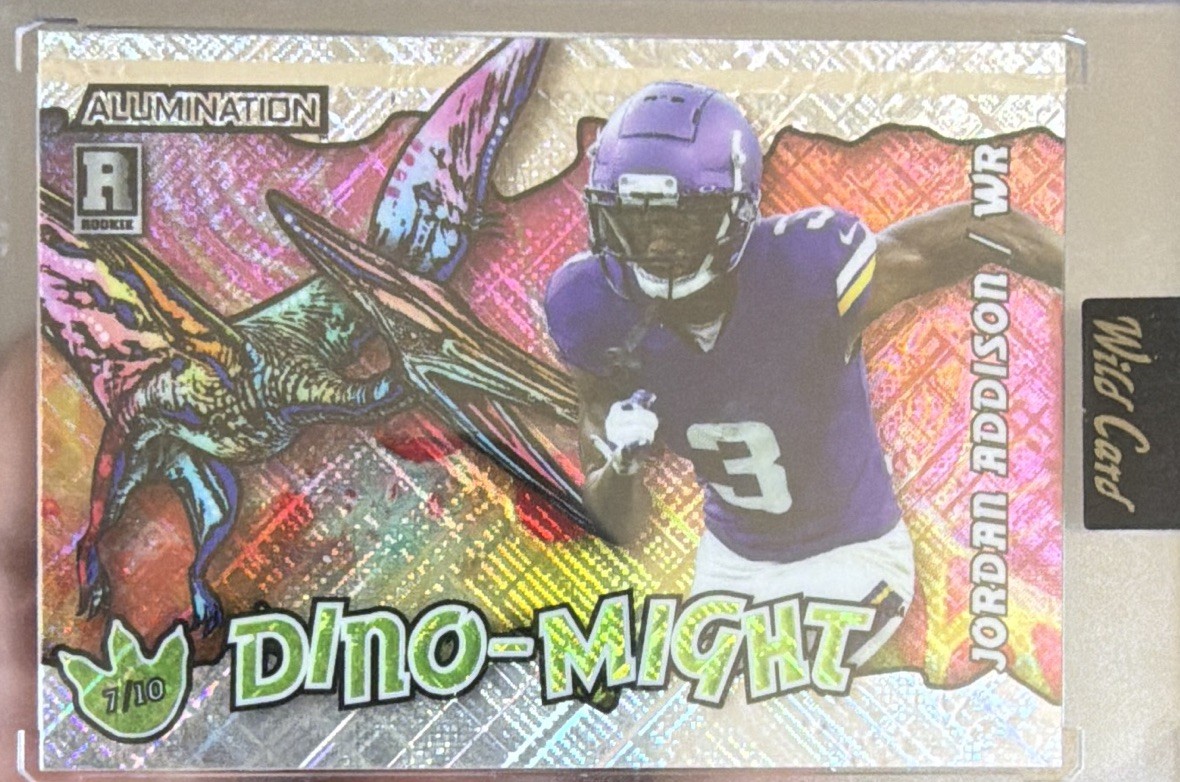 Jordan Addison Wild Card Alumination Rookie Edition Dino-Might #ADJA Base