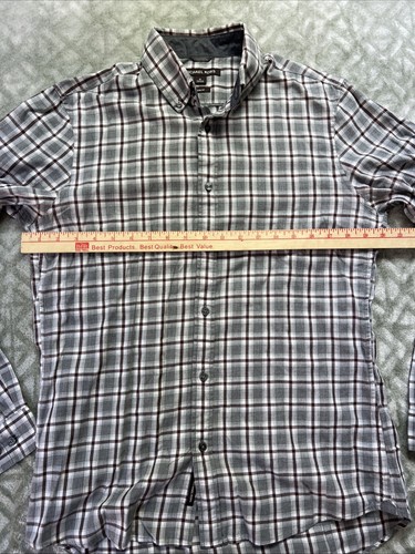 Michael Kors Mens Slim fit Long Sleeve Button-Up Shirt Medium Grey Striped - 第 7/11 張圖片