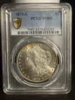 1879 S Morgan Silver Dollar $1 PCGS MS65 FULL LUSTER GOLDEN TONING