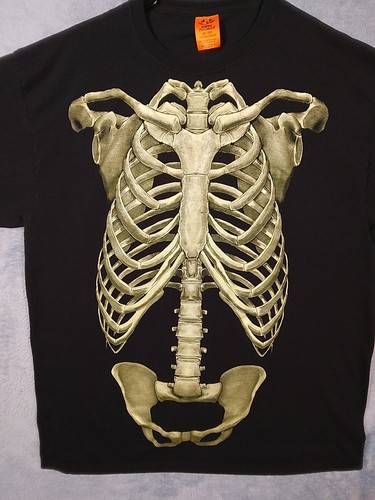 Happy Halloween Hombres Camiseta Negra Manga Corta Gráfico Esqueleto Torso Talla XL - Imagen 3 de 4