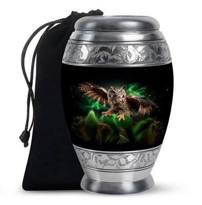 Wise Owl Urns for Human Ashes Adult Male, Handcrafted Urn (10 Inch)