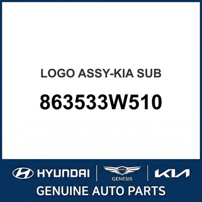 2010-2015 Kia Sportage Logo Assembly - Kia Sub OEM Neu 863533W510
