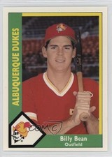 1990 CMC AAA Albuquerque Dukes Green Back Billy Bean #25 0h1