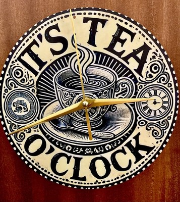 It s Tea O Clock Cafe Restaurant Küche Metall Wanduhr 195 mm Durchmesser