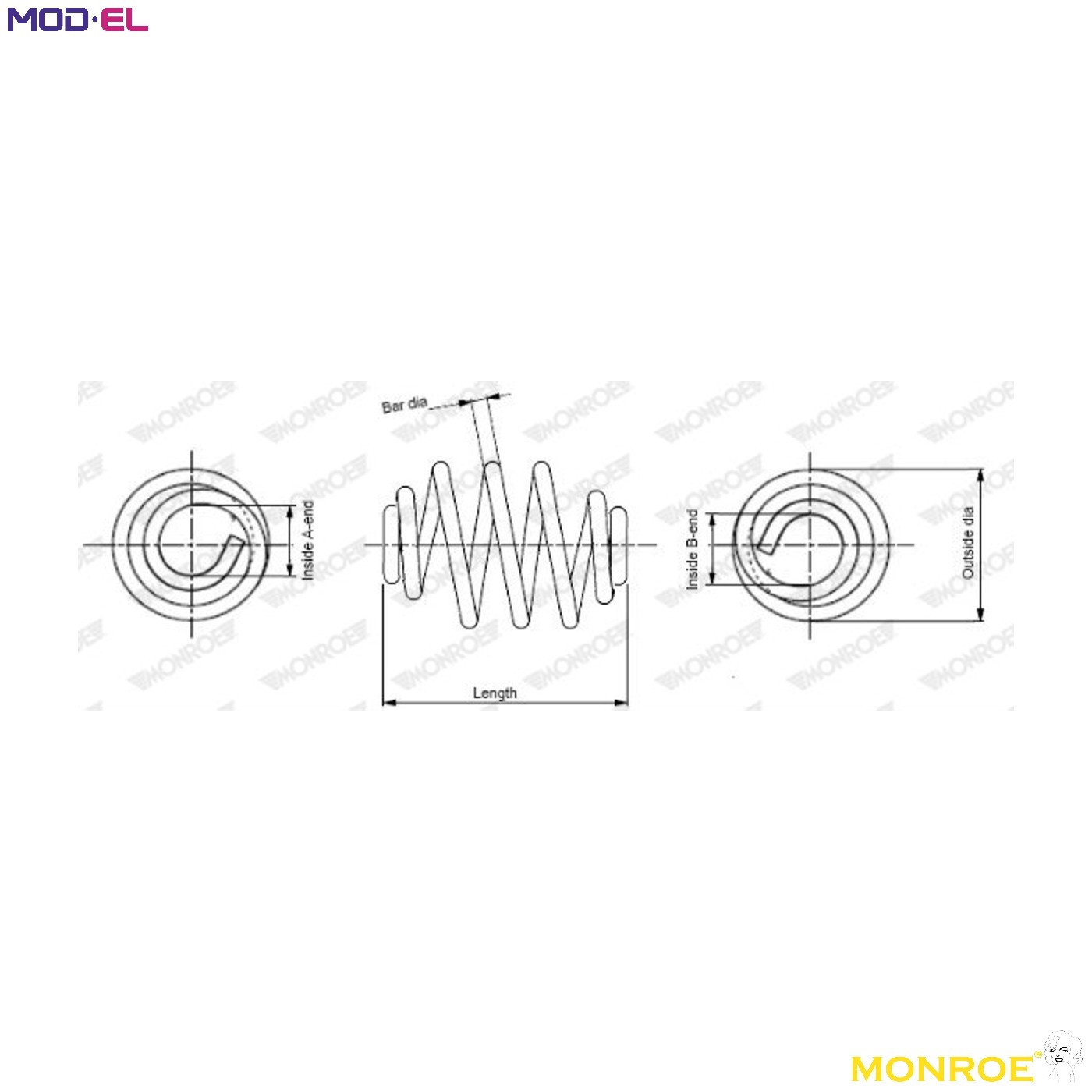 1x Coil Spring (Single) Rear SN3513 Monroe Suspension 424203 93170489 - Image 5