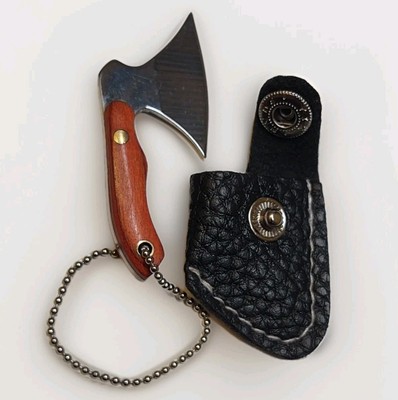  Mini Collectable Axe Real Hatchet Knife Ball Chain Keychain & Sheath Novelty 