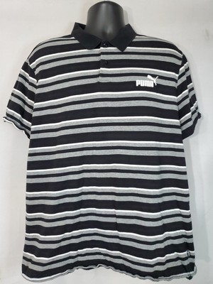 PUMA Polo Shirt Men s Size 2XL Stripe Short Sleeve Casual 
