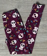 NEW LuLaRoe Halloween Tween Leggings Sugar Skulls Floral Flowers