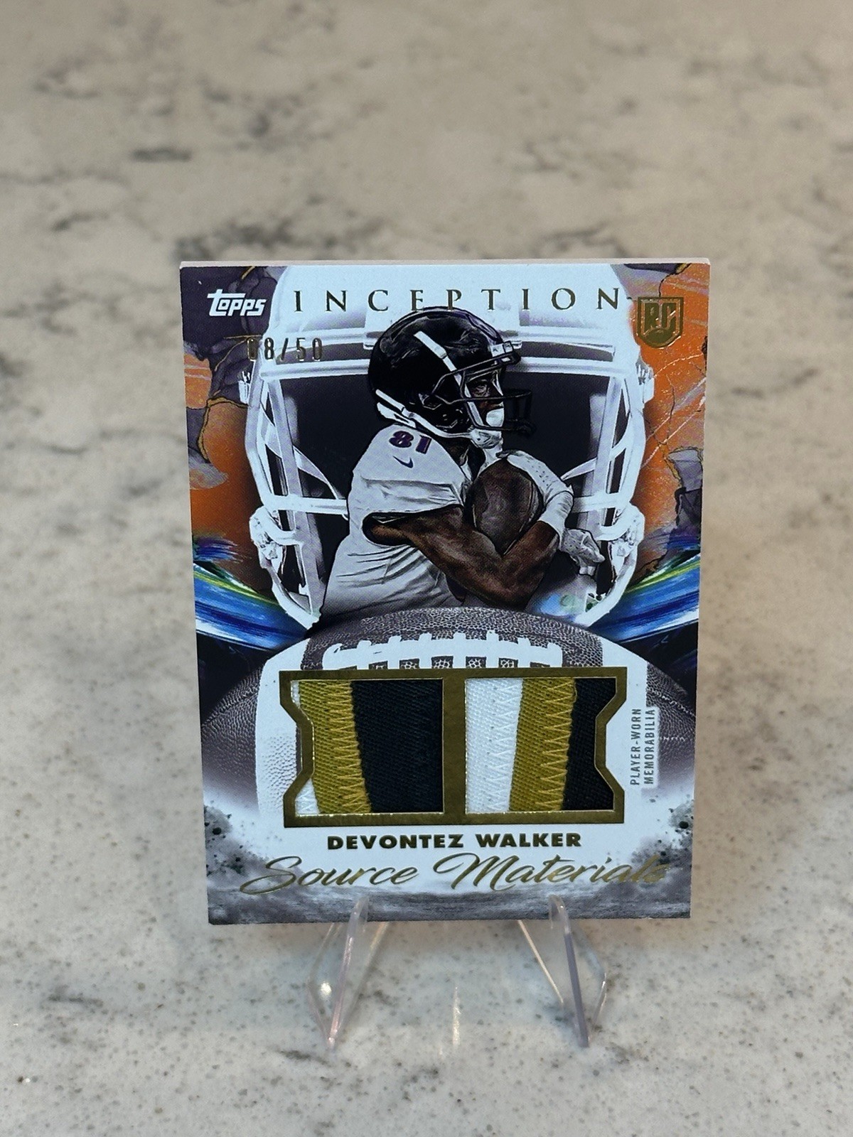 Devontez Walker Topps Inception Source Materials #SMDW Orange