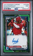 2024 Bowman Chrome 1st Auto Raudi Rodriguez #CPA-RR Green Lava /99 Mint PSA 9