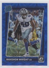 2021 Panini Donruss Optic Rated Rookie Blue Scope Prizm Nahshon Wright #285 05gv