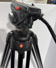 Manfrotto 547B Tripod w/501HDV Video Head Black and 501PL plate