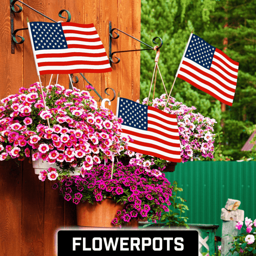 30 Pack Handheld American USA Stick Flags 12x18 In Printed 150D - Picture 2 of 9