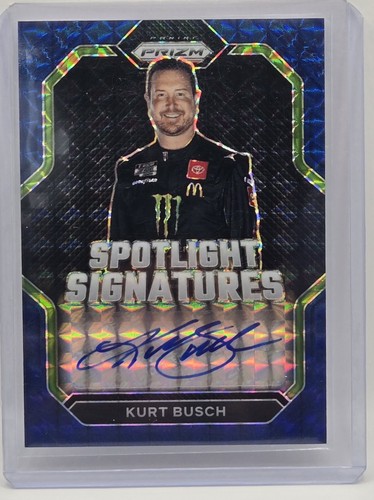 2023 Panini Prizm Racing Kurt Busch Spotlight Signatures Blue Prizm Auto /49