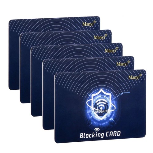 5Pcs RFID Blocking Card, Protection Entire Wallet and Purse Shield, blue - Picture 3 of 7