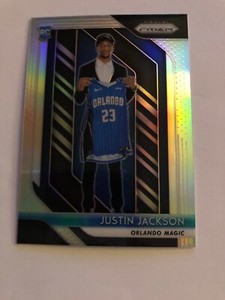 JUSTIN-JACKSON-2018-19-Panini-Prizm-Silver-Prizm-Refractor-Rookie-119-RC-SP