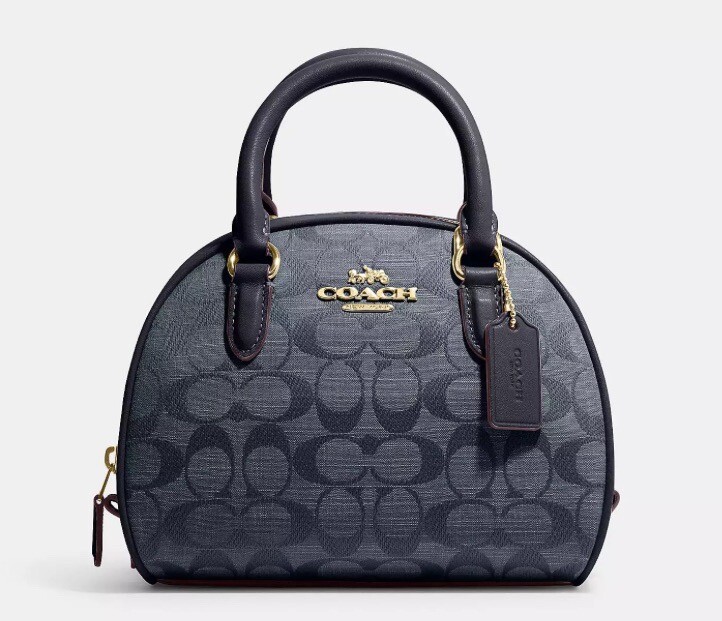 Coach CH140 Denim Chambray Signature Sydney Satchel Crossbody