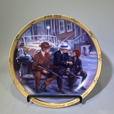Star Trek Collector Plate Piece of the Action 24K Gold, Limited Edition Kirk #ML