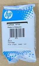HP 62 Black Original Ink Cartridge - Genuine Hp Sealed No Box