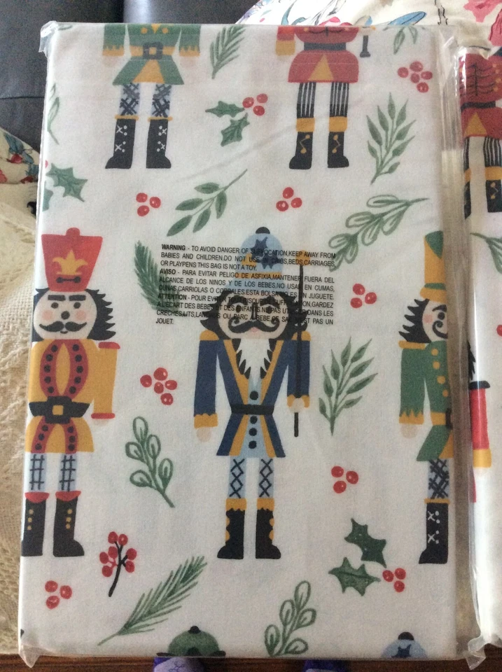 Guirnalda de Navidad Granate Colina Cascanueces Edredón Doble Funda Regalo de Vacaciones Niño Mamá Foto 3 de 4