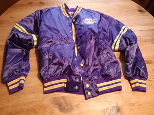 Vintage Chalk Line Lakers Purple Satin Jacket Size 18 20 Ebay