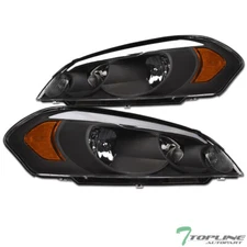 Topline For 2006-2016 Impala/Limited LED Strip Bar Headlights Signal Amber Black