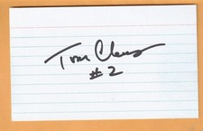 Tom Clements Notre Dame Irish AUTO Signed 3x5 Note Card Kansas City Chiefs