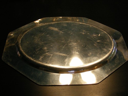 Vintage Silver Plate 4 pc. Tea Set & Tray by Wallace / 6685N Pattern soldered - Picture 15 of 16