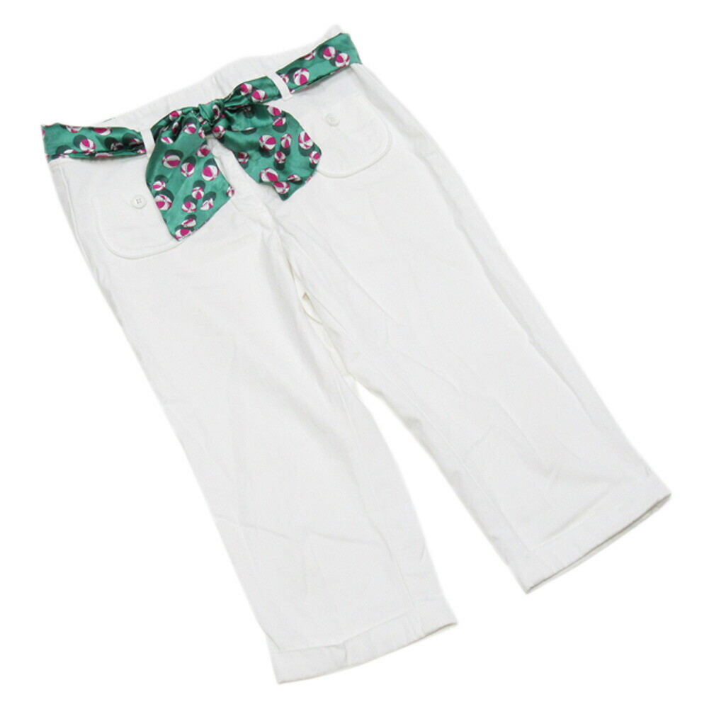 パンツ Gucci / cropped pant Gucci Pants Cropped White Cotton Cotton Silk Silk Authentic Used