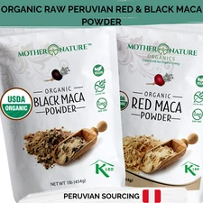 ORGANC Maca Root Powder, Black & Red Raw, Pure, Non-GMO, Peruvian Superfood 1lb