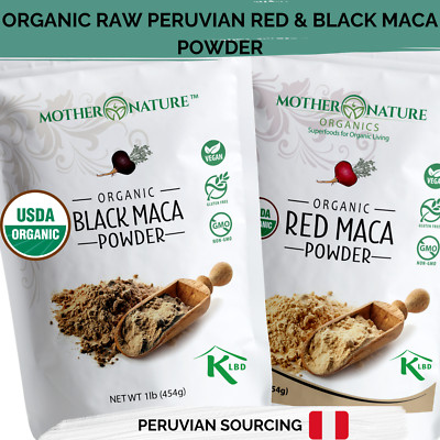 ORGANC Maca Root Powder, Black & Red Raw, Pure, Non-GMO, Peruvian Superfood 1lb