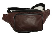 Genuine Leather Men  s Woman Fanny Pack Pouch Waist Bag Slim Design