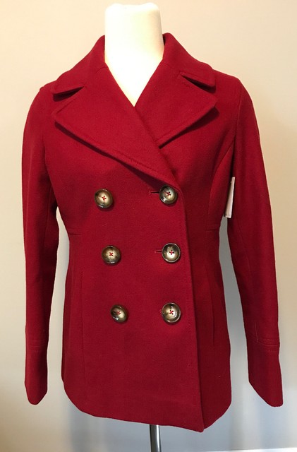 Michael Michael Kors Red Double Breasted Peacoat, Size Small | eBay