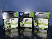 HP 3 Pack 950XL Black & 951XL Magenta/Yellow Original Ink Factory Sealed EXPIRED