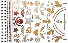 Tattoo Flash Temporary Adhesive Gold Silver 42 Pieces Body Bracelet Necklace E45
