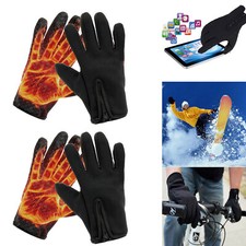 2-Pairs Thermal Gloves Windproof Men Women Touch Screen Warm Mittens Cycling Ski