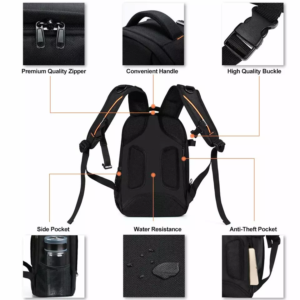 IMOSISO Camera Backpack For DSLR/SLR/Mirrorless Nikon, Canon, Sony, Pentax - Image 4 of 4