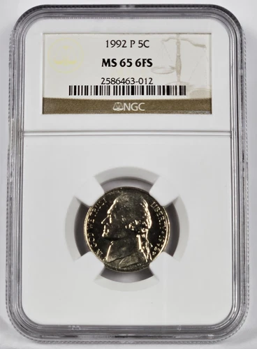 1992 P Jefferson Nickel *** NGC MS 65 6FS