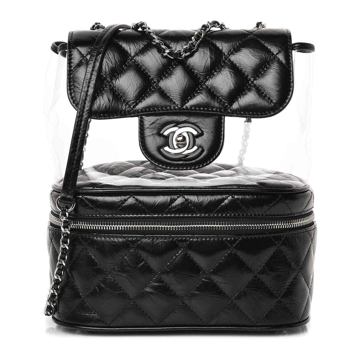 PVC bag CHANEL, STRAP CUTTING, CHANEL INSPIRED BAG. Clear PVC