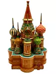 St Basils Cathedral Onion Dome Church Vtg 70s Russian Federation Wooden Figurine