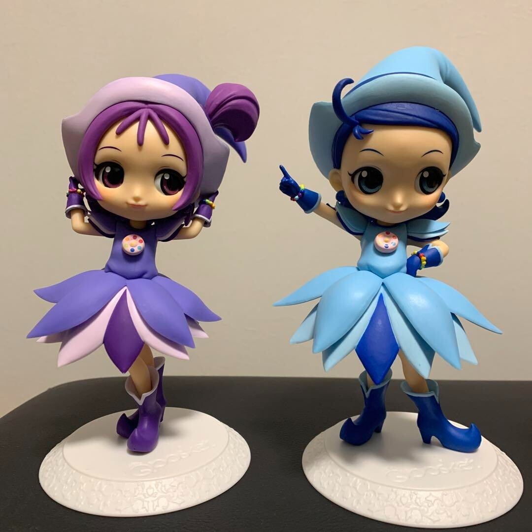 Ojamajo Doremi Q Posket Figura Qposket Onpu & Aiko Set Banpresto mágico Doremi