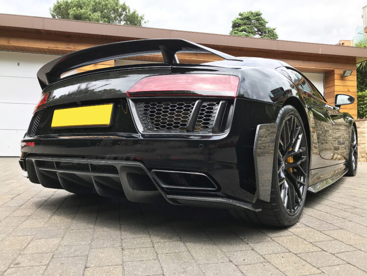 For Audi R8 2016-2018 DRY CARBON FIBER Rear Bumper Air Vent Intake Covers Grille