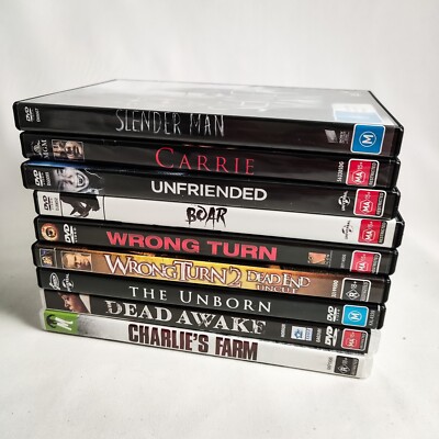 BOAR SLENDAR MAN CHARLIE'S FARM WRONG TURN CARRIE DVDS + MORE | 9 x HORROR FILMS