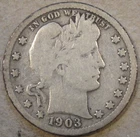 1903 Barber Quarter 25c VG as Pictured Bk2