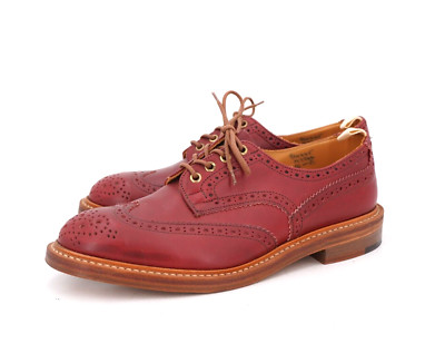WORN 5x $640 TRICKERS UK 10 US 11 BOURTON WING TIP BROGUE RED LOLLIPOP CAVALIER
