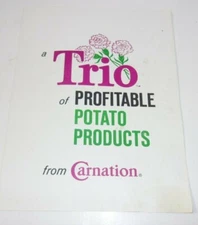 1950's Vintage Carnation Co. Restaurant Supply Potato Products Advertising 